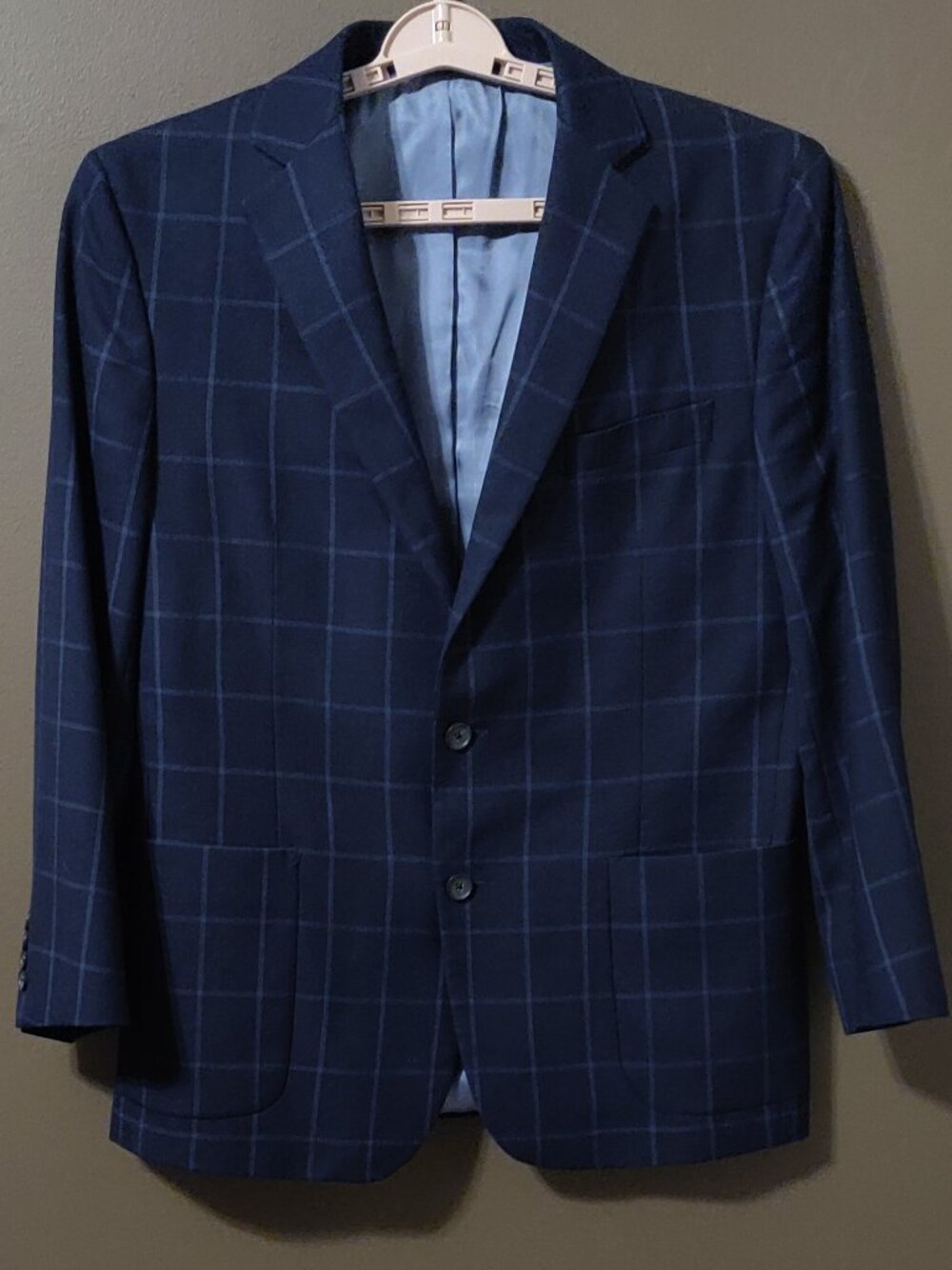 Brooks Brothers Regent Fit Reda 1865 Wool Blue Windowpane Blazer 42S